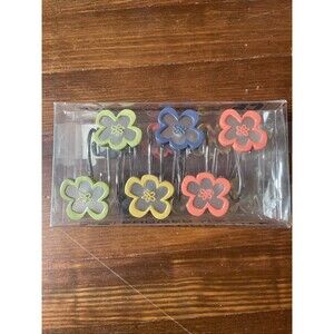 New Flower Power Cottagecore Shower Hooks Set Of 12 Botanical